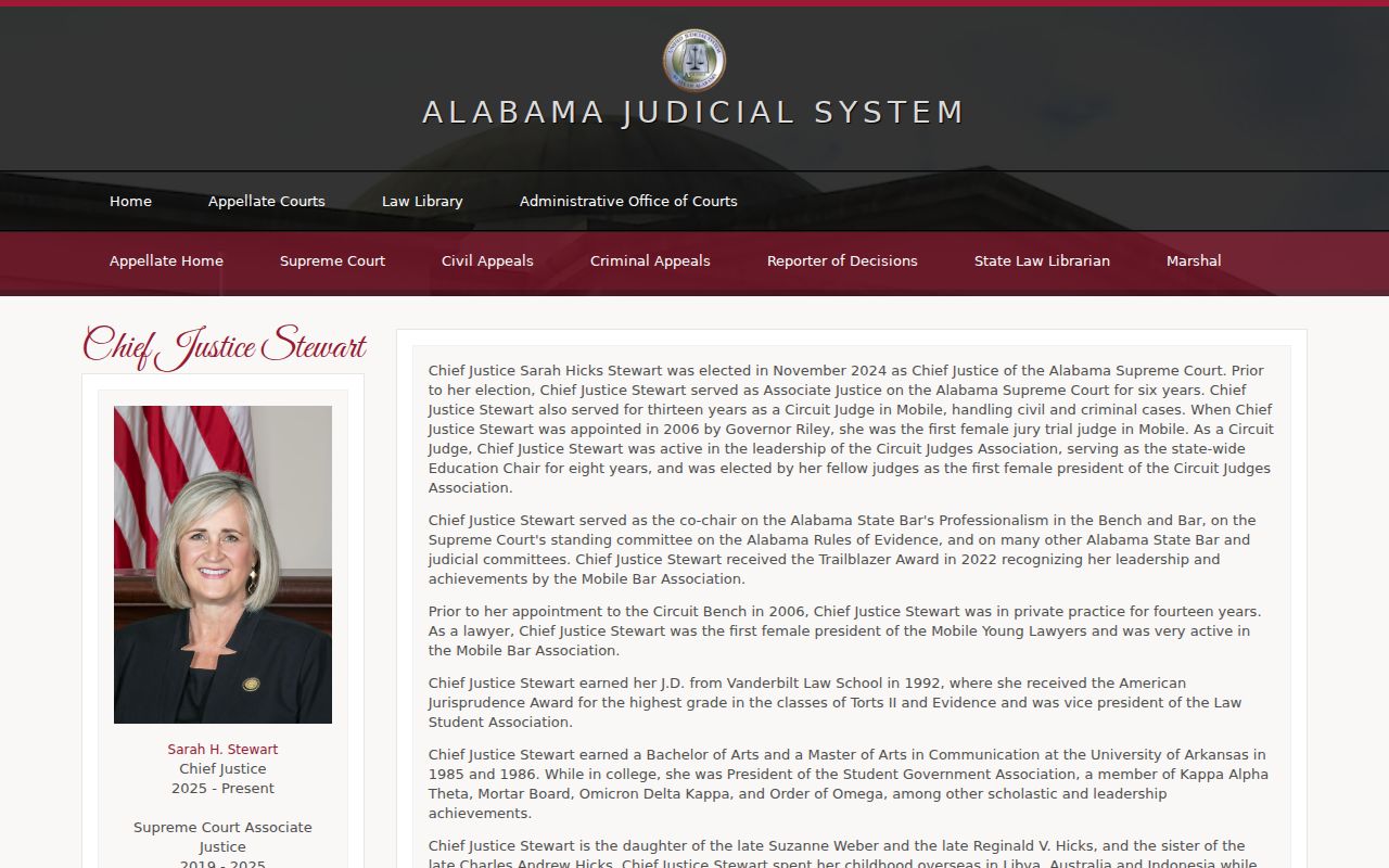 Alabama arrest records and judicial administration