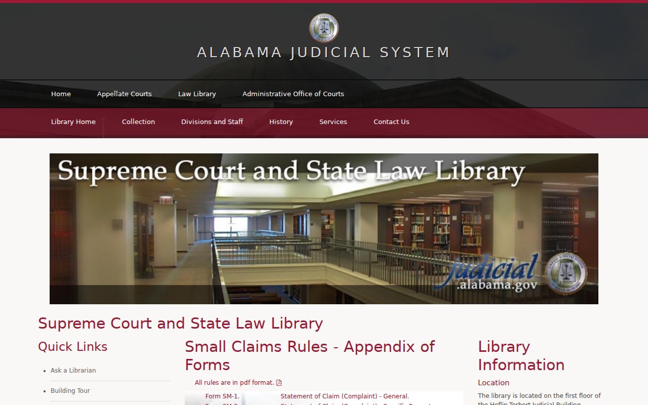 Alabama court dockets small claims forms