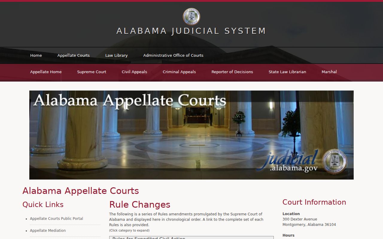 Alabama court records rules and privacy amendments
