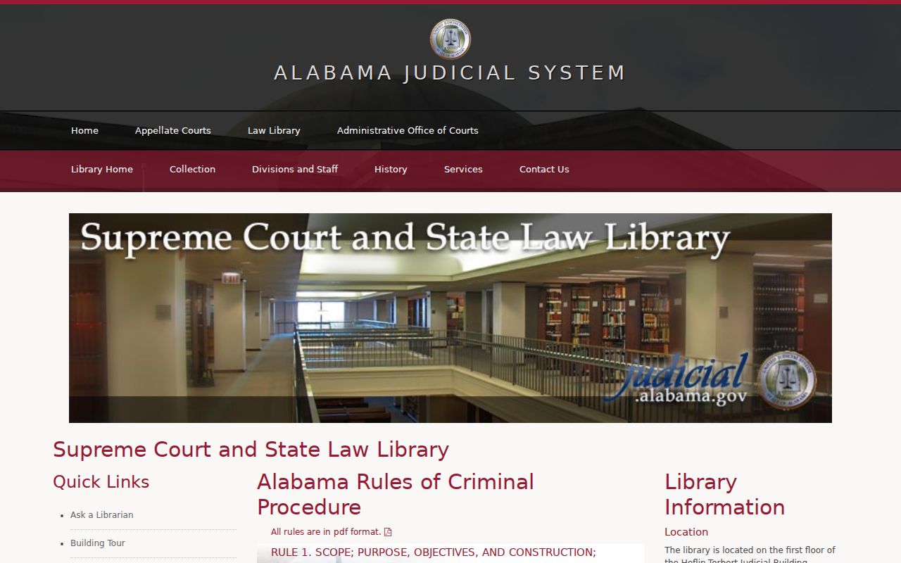 Alabama criminal court records procedure rules