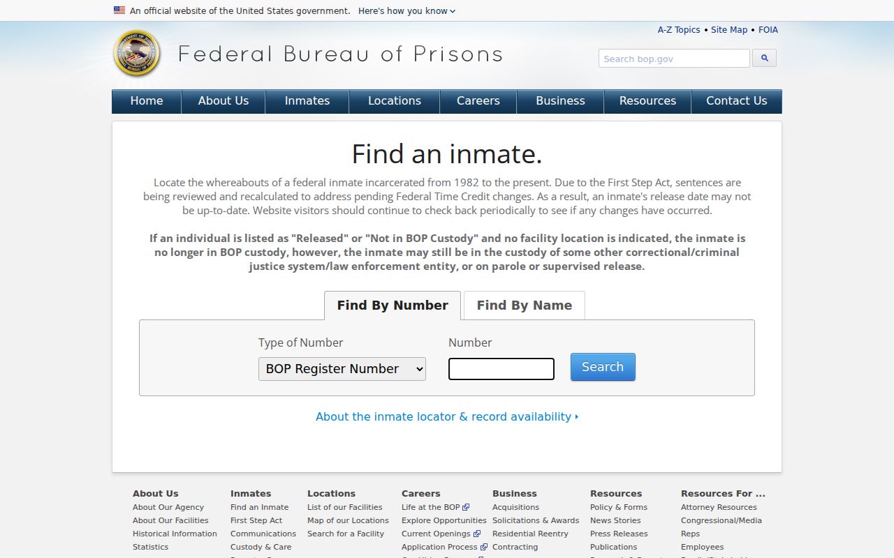 Federal locator distinguished from Alabama inmate records