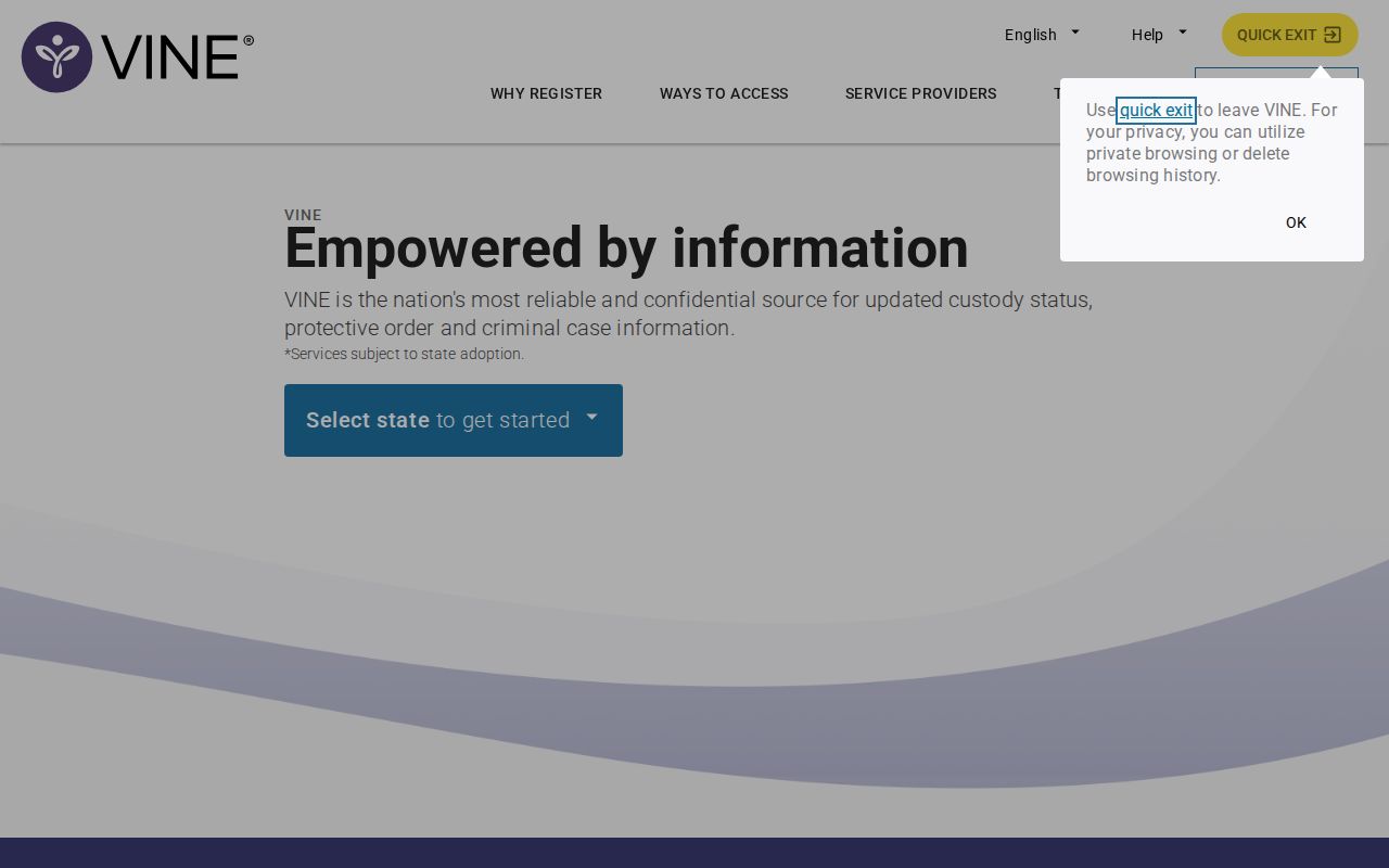 VINELink notification source for Alabama inmate records