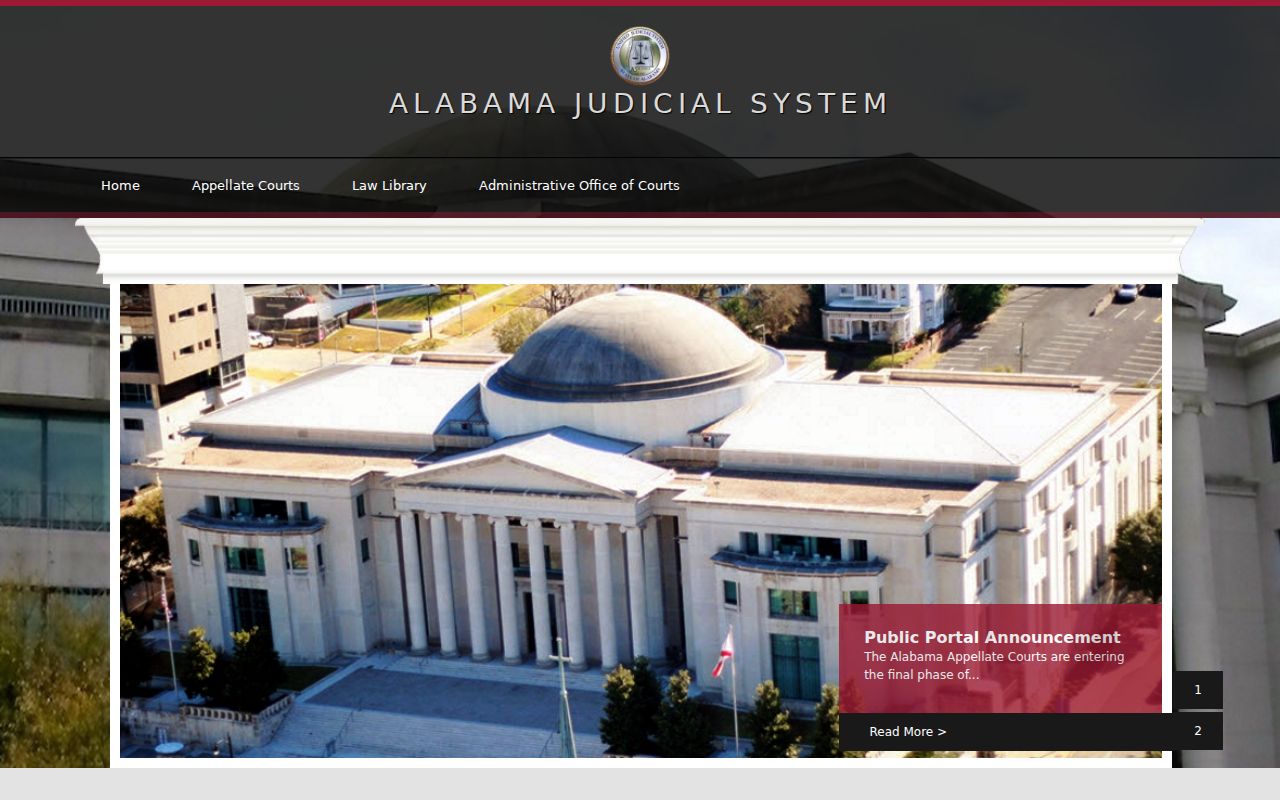 Alabama court system and court records homepage
