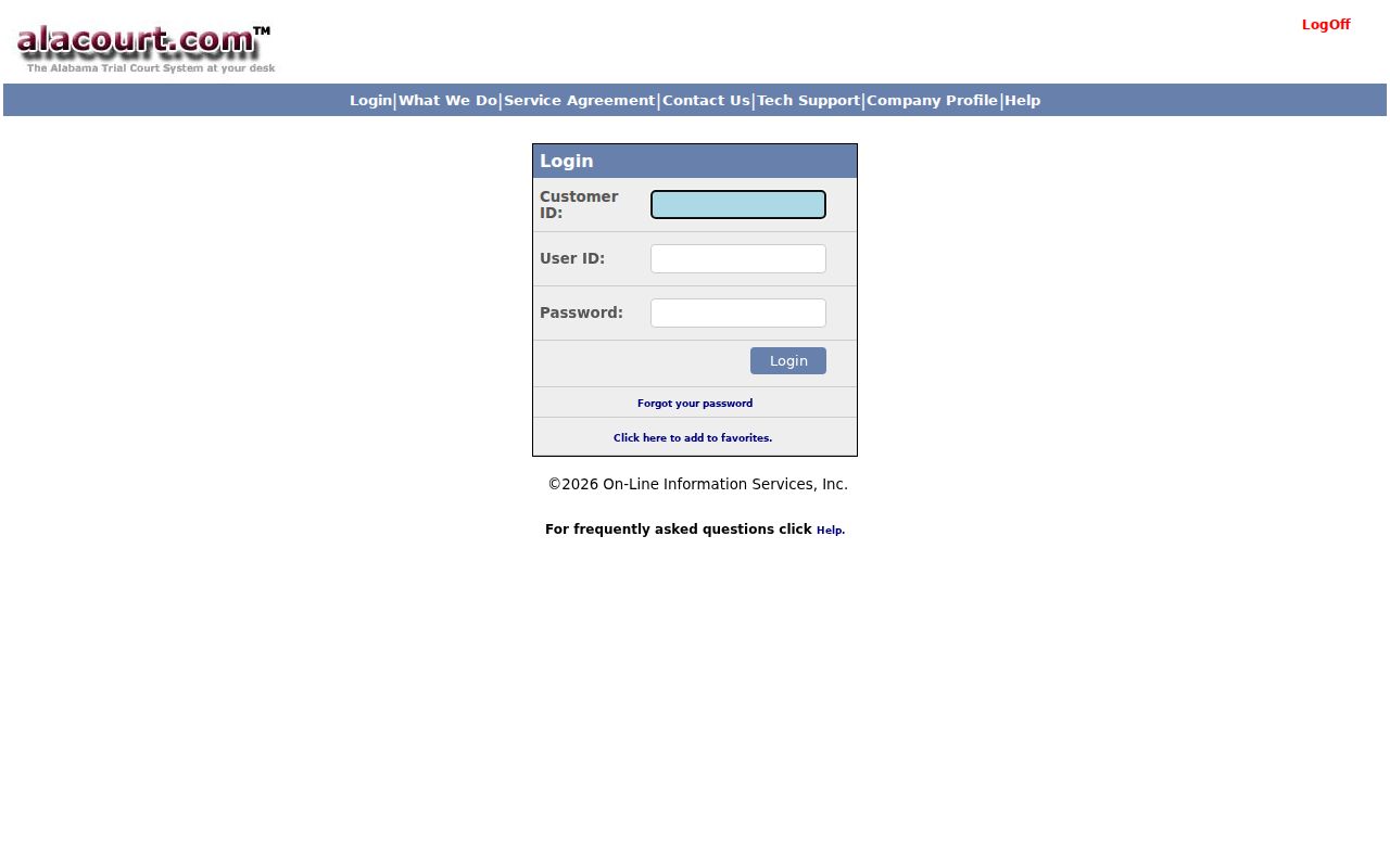 Alabama court records Alacourt subscriber access