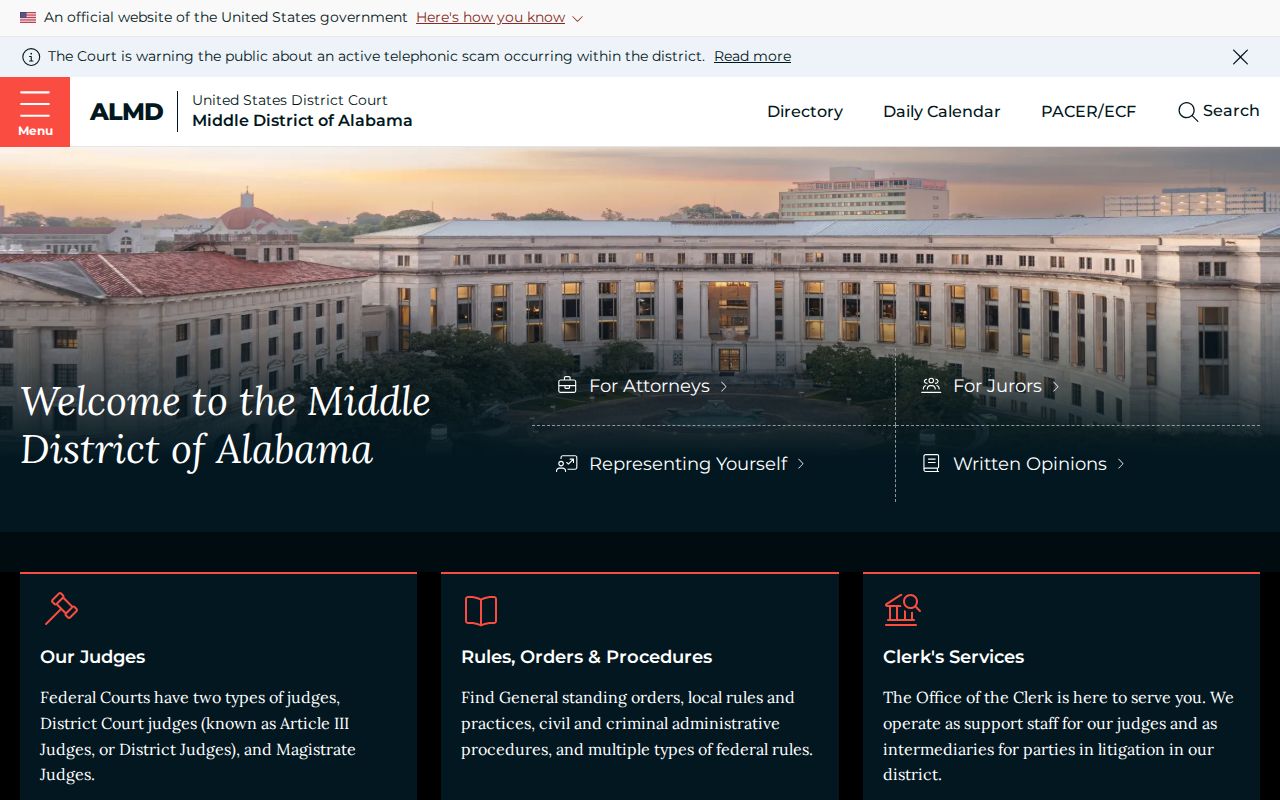 Middle District federal source for Alabama warrant record context